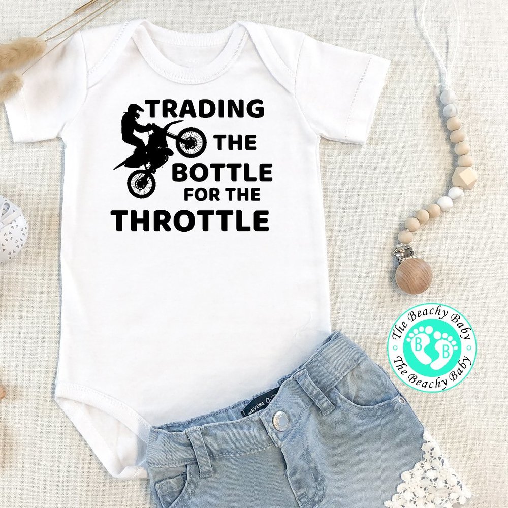 Trading The Bottle For the Throttle Baby Onesie